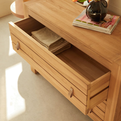 Tikamoon Commode van massief teakhout - Naturel