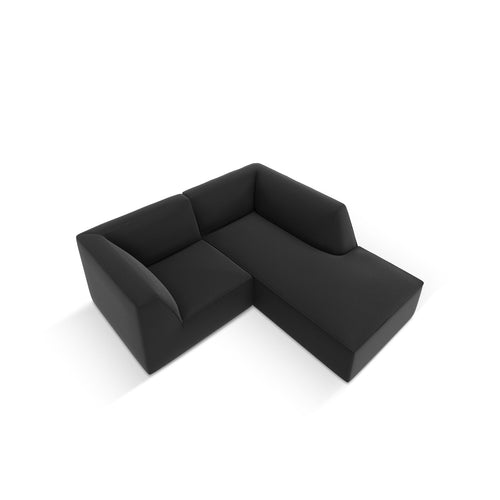Cosmopolitan Design - Modulaire hoekbank rechts Siena 3-zits, imitatieleer zwart - 180x186x69cm