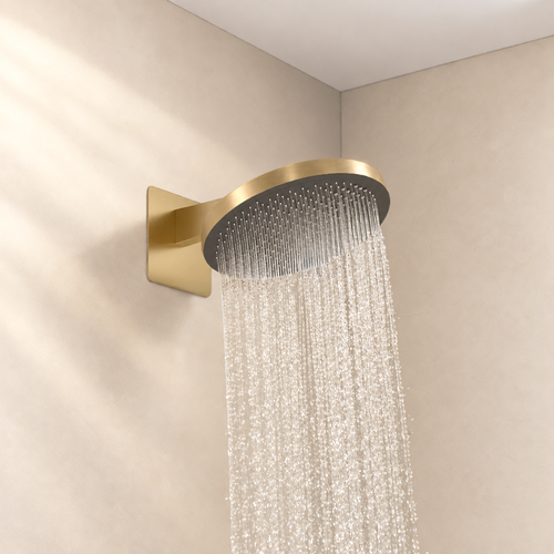 LOMAZOO inbouwdoucheset Aurora - met thermostaatkraan & ronde handdouche - goud - 30 cm