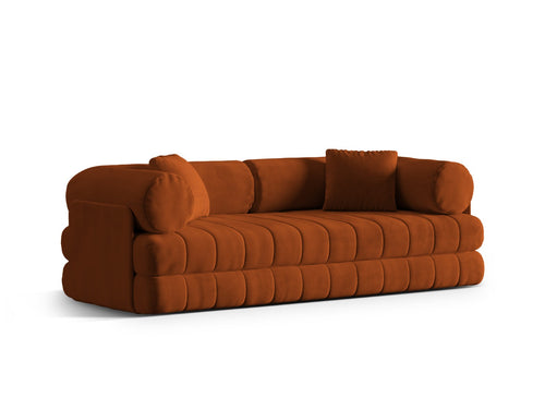 Cosmopolitan Design Converteerbare bank Kemi 3-zits, flueel terracotta - 95x206x70cm