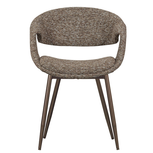 WOOOD eetkamerstoelen Yossi Metalen Koper Poot - Bruin - Set van 6