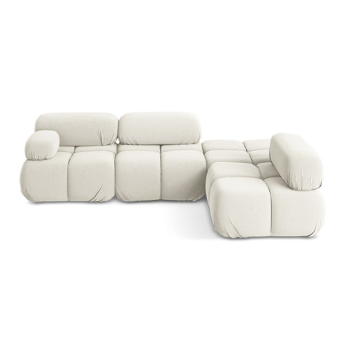 LaMiaSofa hoekbank rechts Sanremo - velours - lichtbeige - 285x190x70