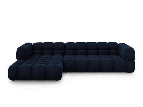 Cosmopolitan Design Modulaire hoekbank links Sky 4-zits, flueel, koningsblauw - 162x300x70cm