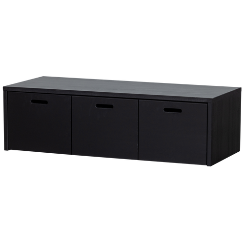 WOOOD kistbank met lades Silke - Grenen - Diepzwart - 36x120x50 - vtwonen shop