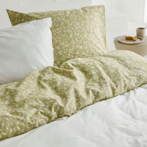 Walra - Dekbedovertrek Blooming Grace - 200x220 cm - Groen / Wit