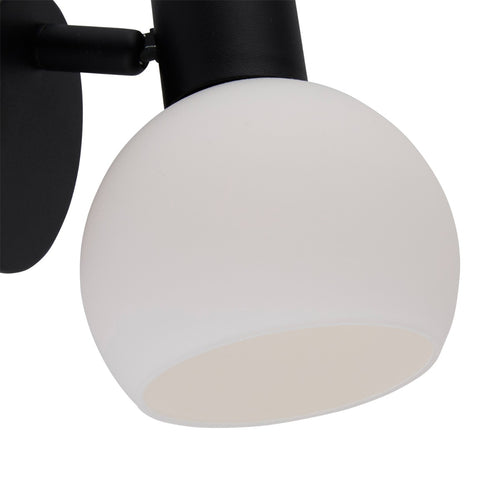 Lighto | Art deco spot zwart met opaal glas | Juna