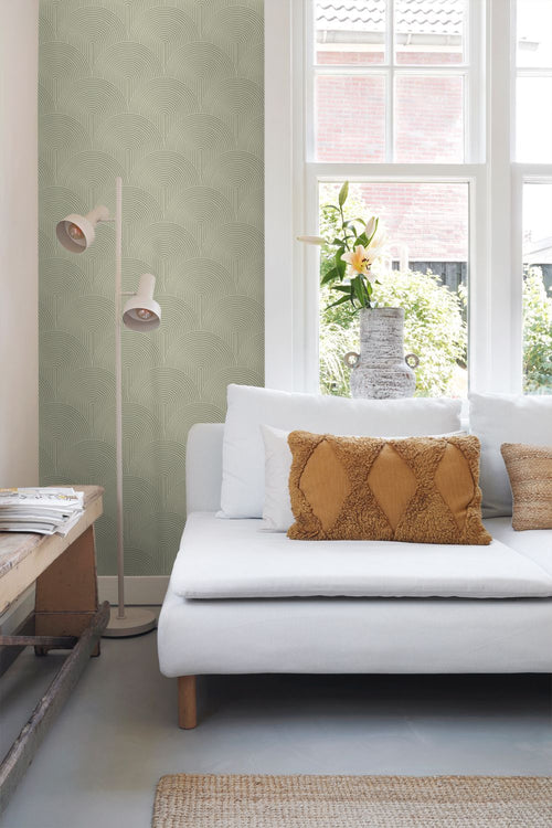 ESTAhome behang 3D-motief groen - 50 x 900 cm - 131105
