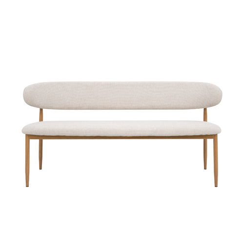 Giga Meubel Eetkamerbank Alexia - Stof - Beige/Naturel - 200x55x77cm