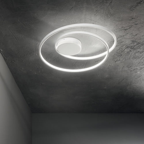 Ideal Lux OZ Dimbare Swirl Geïntegreerde LED Semi Flush Light Wit, 3000K