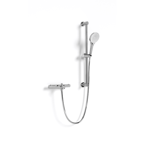 LOMAZOO thermostatische badkraanset Selvo - met handdouche - chroom - h.o.h. 15 cm