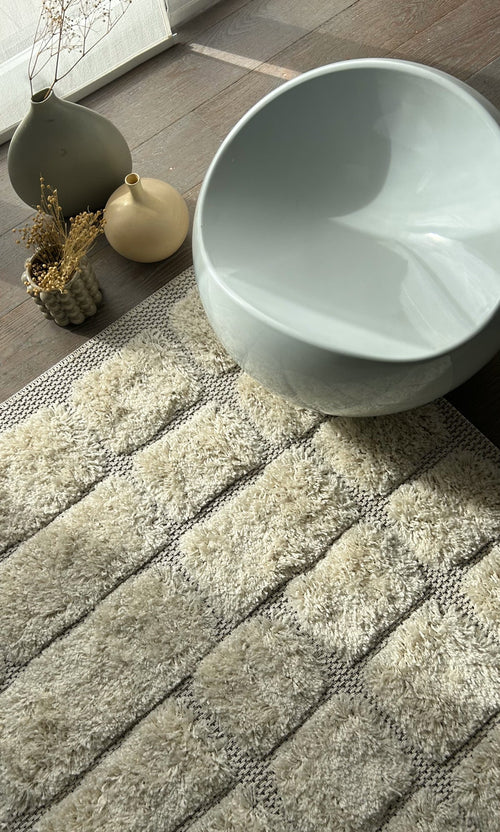 AFK Living vloerkleed Hilly - reliëfeffect - beige - 120 x 170 cm - vtwonen shop