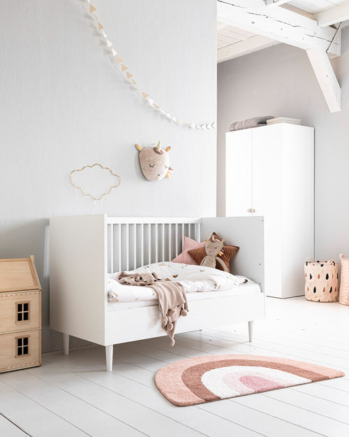 Petite Amélie Kindervloerkleed Regenboog - 100% Katoen -  Roze