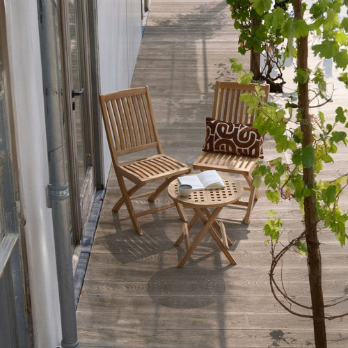 Hartman Tuinstoel Langli - Teak - Inklapbaar - Zithoogte 45cm - Set van 2