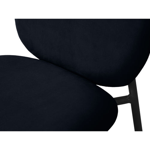 Set van 2 stoelen Caroline flueel zwart - 61x49x79cm