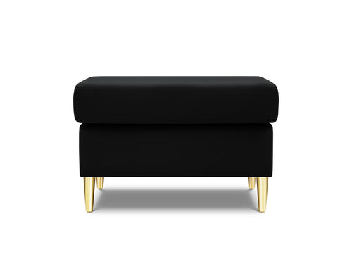 Cosmopolitan Design Poef Kyoto flueel, zwart - 70x70x45cm