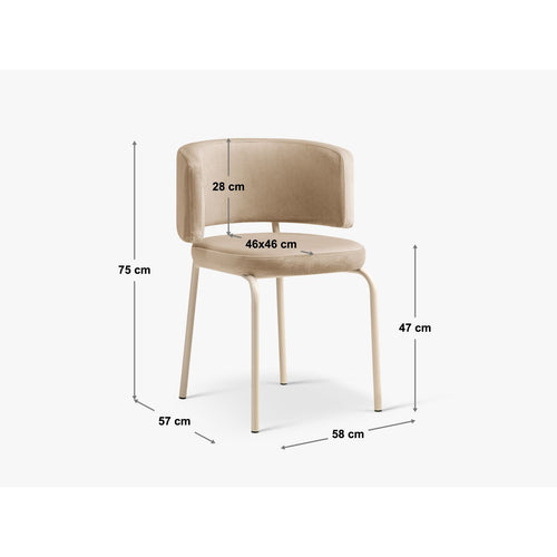 Set van 2 stoelen Dora chenille lichtbeige - 57x58x75cm