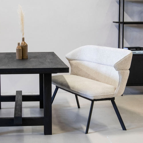 Giga Meubel Eetkamerbank Avery - Beige Stof - 160x60x88cm - vtwonen shop