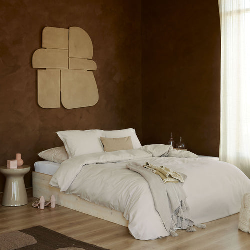 Walra - Dekbedovertrek Vintage Satin - 140x220 cm - Zand