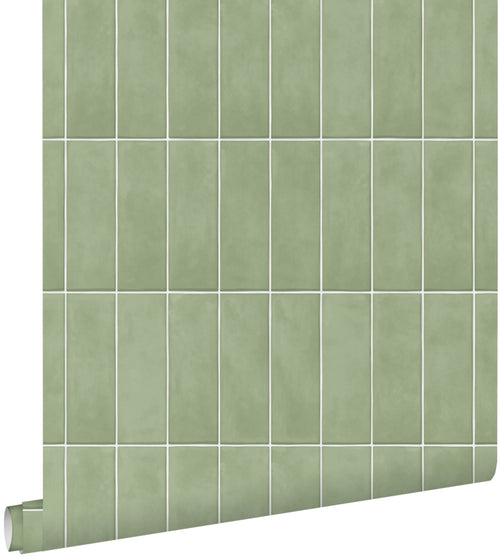 ESTAhome behang tegelmotief groen - 50 x 900 cm - 131540 - vtwonen shop