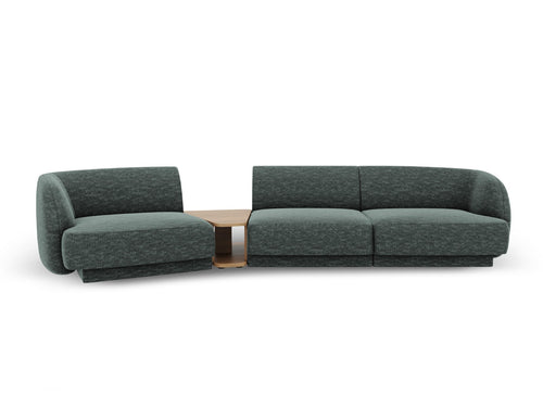Micadoni linker modulaire bank Miley 3-zits, chenille, olie - 126x303x70cm
