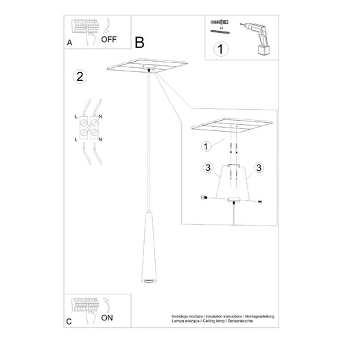 Sollux Lighting Hanglamp SULA 1 naturel hout - 8x8x120cm