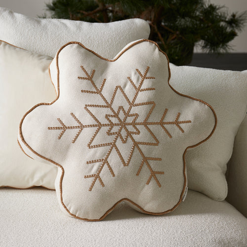 Rivièra Maison Wonderful Snowflake Box Pillow - Polyester - Wit - vtwonen shop