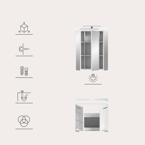 Furnilux Badkamercombinatie - 60cm x 191cm x 34cm - vtwonen shop