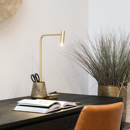 Atmooz tafellamp Pomery - antiek messing - 36 x 12 x H 49 cm - geïntegreerde led