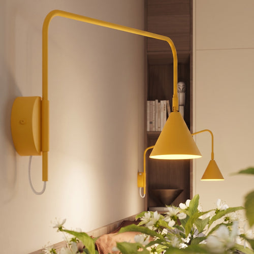 Sollux Lighting Wandlamp NOX 1 geel met schakelaar - 14x61x30cm