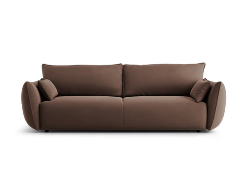 Cosmopolitan Design Slaapbank met opbergdoos Matera 3-zits, flueel chocolade - 108x240x86cm