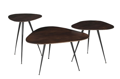 Brix salontafel Loua Brown - set van 3 - mangohout - vtwonen shop