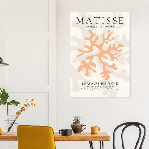 Artfulprints Poster met Lijst Matisse – Orange coral   - 70x100 cm - Oranje