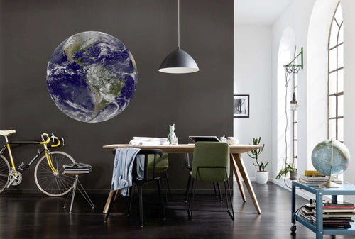 Sanders & Sanders zelfklevende behangcirkel aarde blauw - Ø 125 cm - 611759