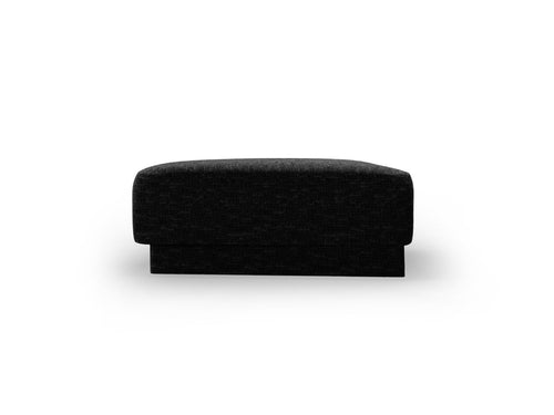Micadoni Poef Miley chenille, zwart - 79x88x40cm