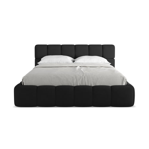LaMiaSofa Bed met opbergruimte Roma - chenille stof - zwart - 180x228x82