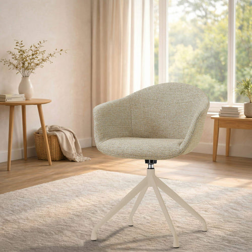 Nolon Nola-Otis draaibare eetkamerstoel taupe melange beige onderstel