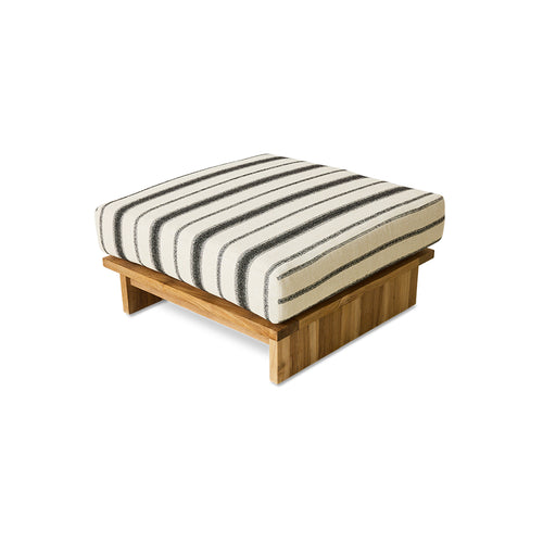 HKLIVING Outdoor hocker – teak – chalkstripe - vtwonen shop