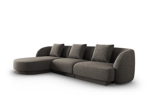 Cosmopolitan Design linker hoekbank Tulum 4-zits, chenille, grijs - 156x255x70cm