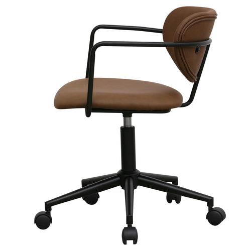 Furnhouse bureaustoel Lido - Donkerbruin - Kunstleer - 57x54x71