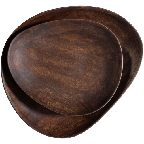 WOOOD dienblad Sevran - Mango Hout - Set van 2 - 4x26x22/4x33x29 - vtwonen shop
