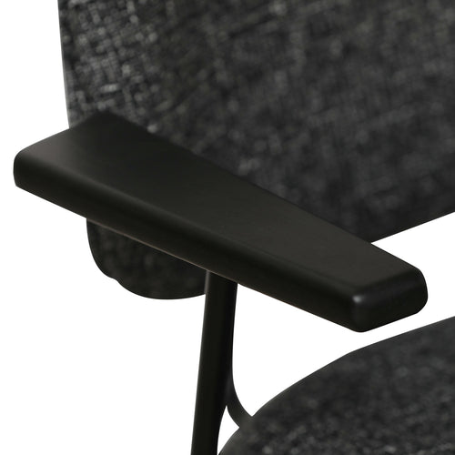 Furnhouse eetkamerstoelen armleuning Sofia - Zwart - Stof (Bouclé) - Set van 4