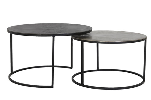 Light & Living salontafel TALCA - Ø75x45cm - zilver - Set van 2 - vtwonen shop