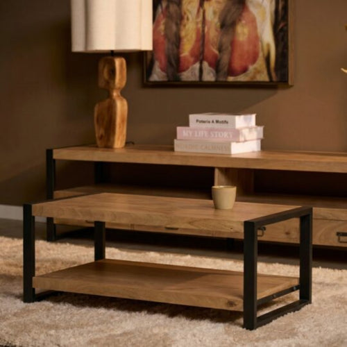 Starfurn Salontafel Britt - Rechthoekig Naturel Hout - 110x60x45cm