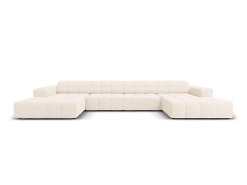 Cosmopolitan Design Panoramische bank Chicago 6-zits, chenille lichtbeige - 167x375x78cm
