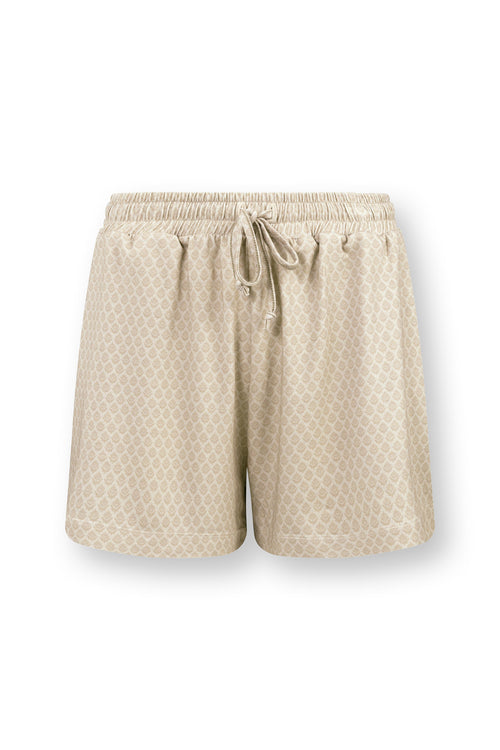 Pip Studio - Bob Pyjama Korte Broek Dames - Thousand Leaves - Zand - L