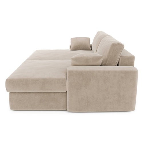 Premium Interiors - Sofa PLUM - fluweel beige 260cm