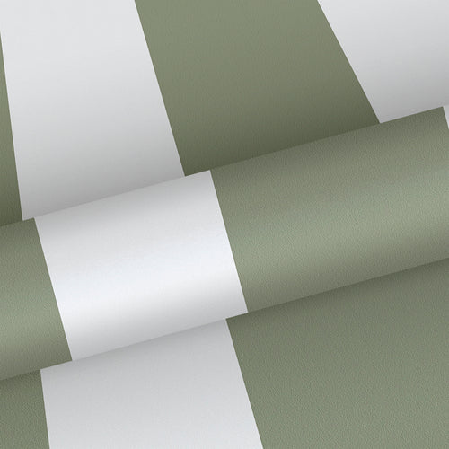 Sanders & Sanders behang strepen olijfgroen en wit - 53 cm x 10.05 m - 640722