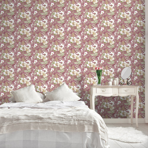 Sanders & Sanders behang bloemen oudroze - 53 cm x 10 m - 640392 - vtwonen shop