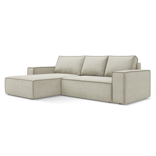 LaMiaSofa hoekbank links Livorno - textuurstof - lichtbeige - 290x185x82