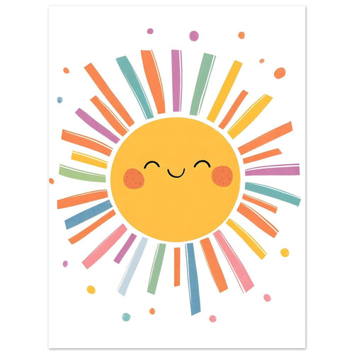 Artfulprints Poster Warme zonnestraal   - 30x40 cm - Geel
